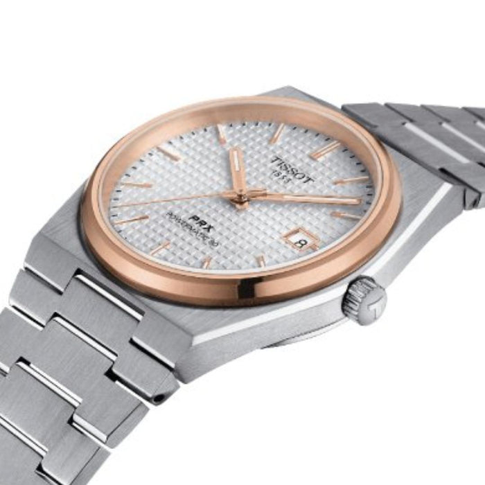 Tissot PRX Powermatic 80 – Silver Dial with Rose Gold Bezel t1374071103100 - Swiss Factory