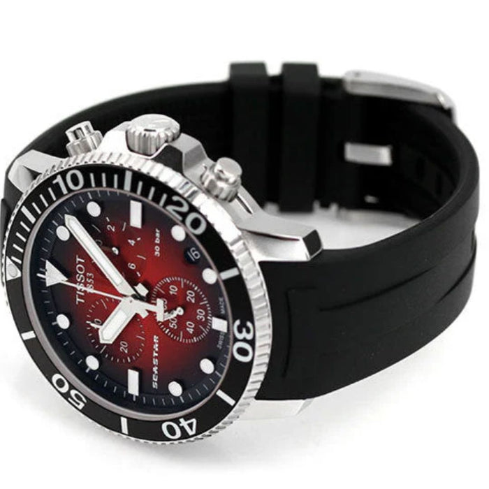 Tissot Seastar 1000 Chronograph Red Gradient Dial Black Rubber Strap t120.417.17.421.00 - Swiss Factory