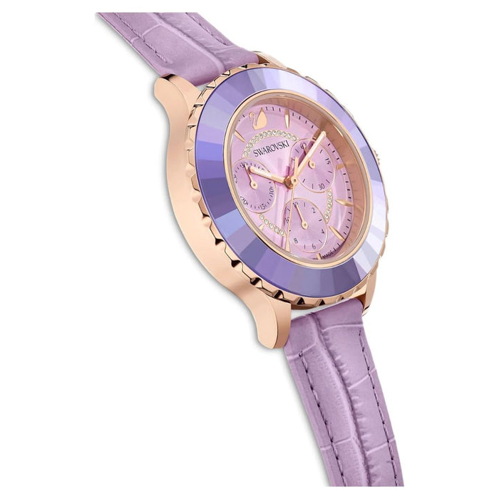 Swarovski Women’s Rose Gold Lilac Chronograph Watch – Swiss Made 5632263 - Authentic