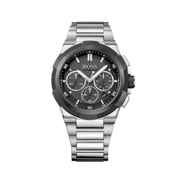 Hugo Boss Men’s Chronograph Watch — Silver & Black 1513359 - Authentic