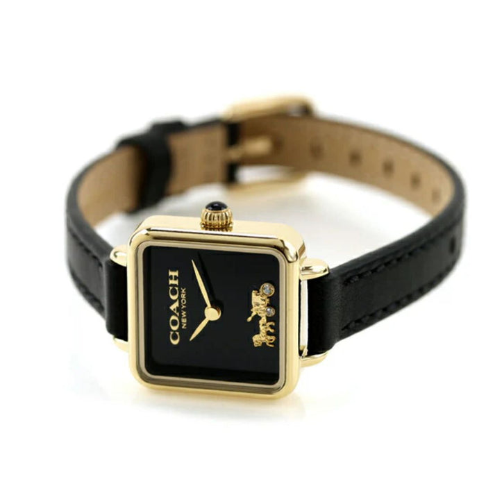 Coach Women’s Square Quartz Watch – Gold Case & Black Dial 14504225 - Authentic