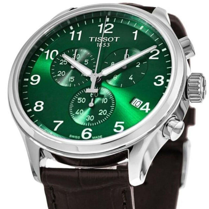 Tissot Chrono XL Classic Green Dial with Brown Leather Strap - t116.617.16.091.00 - Swiss Factory