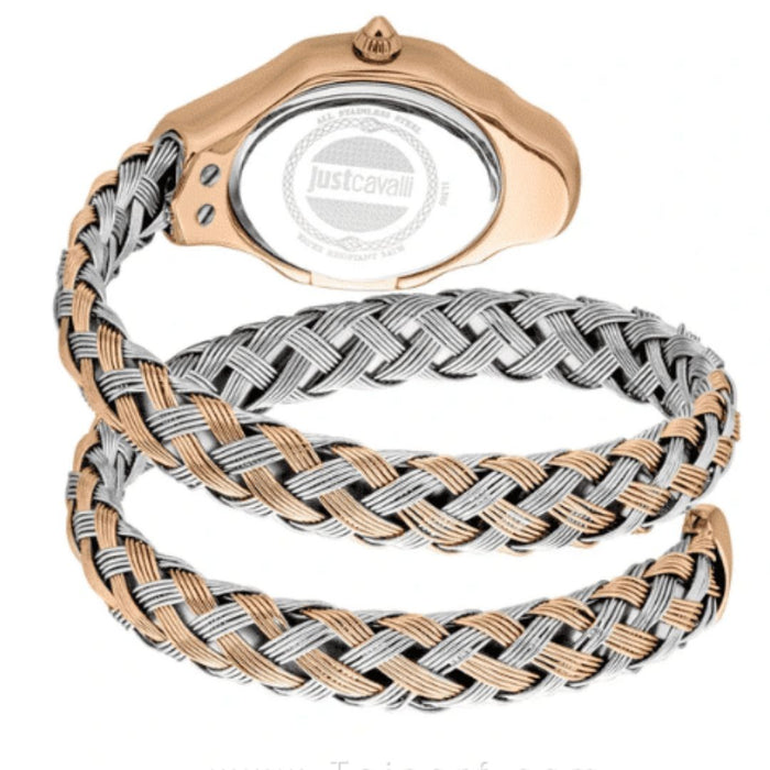 Just Cavalli Women’s Wrap Bracelet Watch – Two-Tone Rose Gold & Silver JC1L306M0065 - Authentic