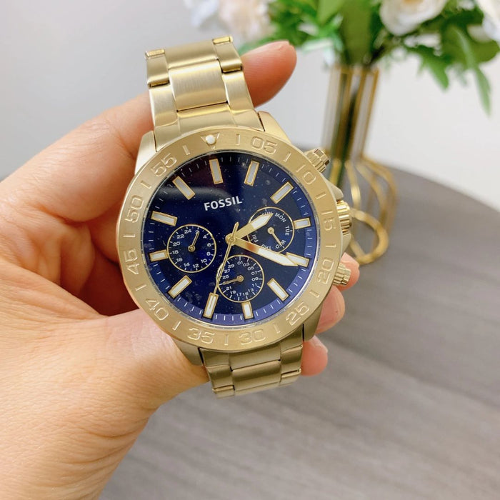 Fossil Dean Chronograph Gold-Tone Stainless Steel Watch - BQ2706 - Authentic