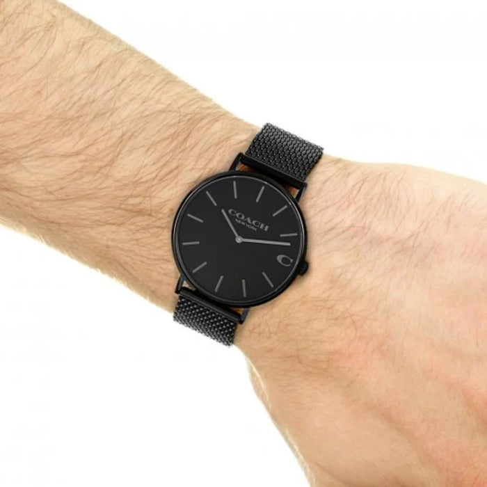 Coach New York Minimalist Black Mesh Stainless Steel Watch 14602148 - Authentic