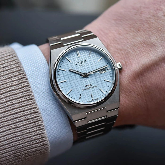 Tissot PRX Powermatic 80 Ice Blue Dial – Stainless Steel Bracelet t137.407.11.351.00 - Authentic