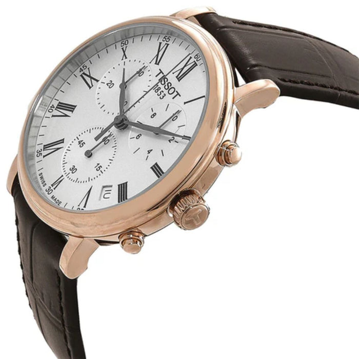 Tissot Carson Premium Chronograph – Rose Gold Case, White Dial t122.417.36.033.00 (Swiss Factory)