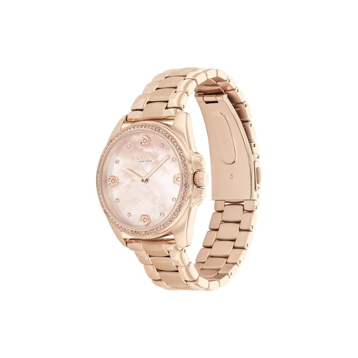 Coach Rose Gold Women’s Watch with Mother of Pearl Dial & Crystal Accents 14504110 - Authentic