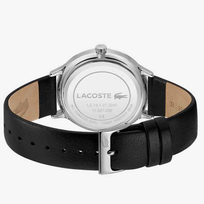 Lacoste Men's Moon Multi Black Leather Strap Watch - 2011139 - Authentic