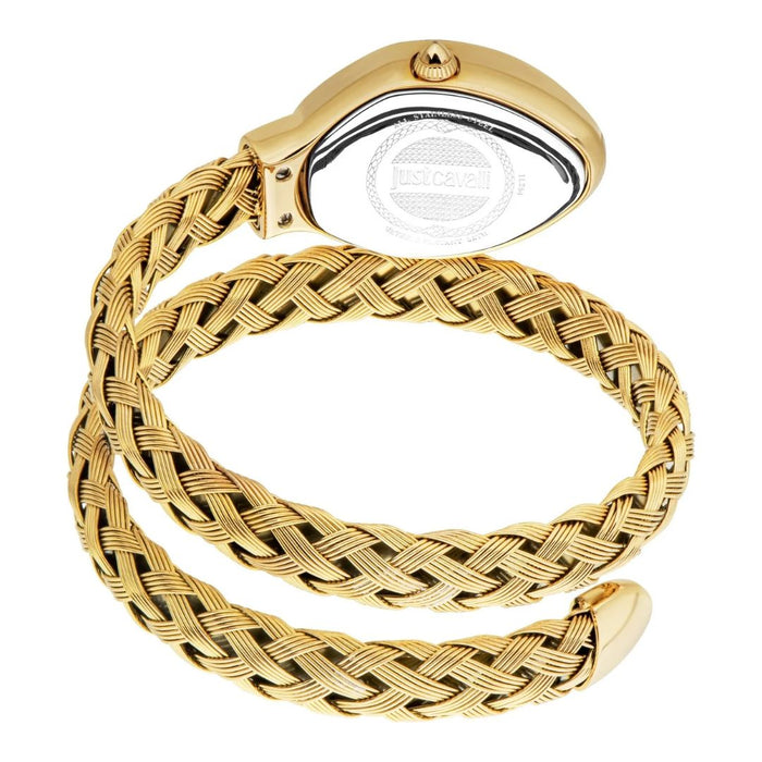 Just Cavalli Women’s Wrap Bracelet Watch – Gold with Red Dial JC1L264M0035 - Authentic