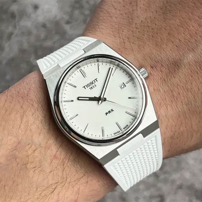 Tissot PRX Quartz – White Dial Rubber Strap t137.410.17.011.00 - Authentic