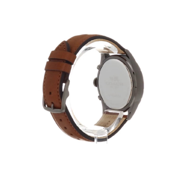 Coach Chronograph Watch – Blue Bezel & Brown Leather Strap 14602134 - Authentic