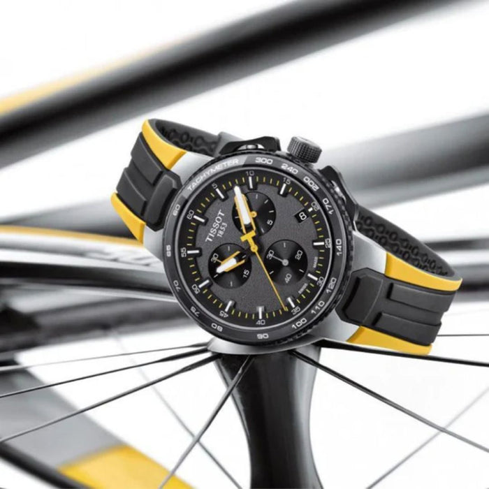 Tissot T-Race Cycling Chronograph Yellow and Black Rubber Strap - Swiss Factory