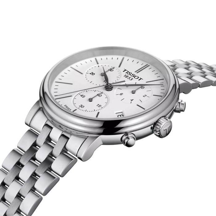 Tissot Tradition Chronograph – White Dial | Stainless Steel | Classic Design t122.417.11.011.00 - Authentic