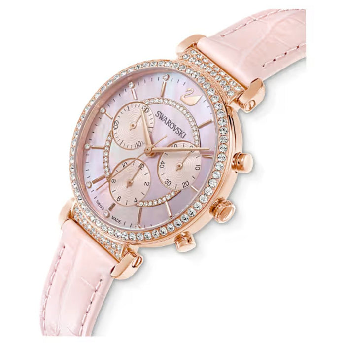 Swarovski Crystalline Delight Chronograph Pink Mother-of-Pearl Watch - 5580352 - Authentic