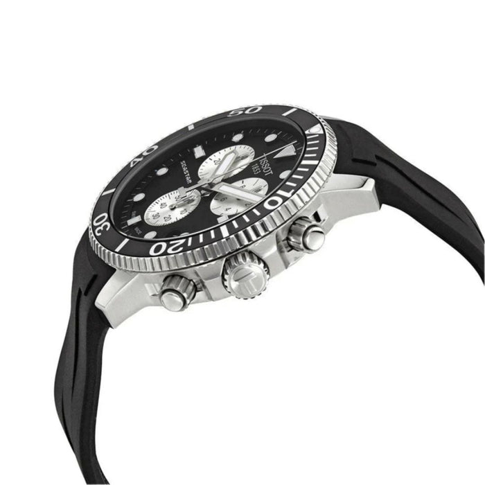 Tissot Seastar 1000 Chronograph – Black Dial | Rubber Strap | 300m t120.417.17.051.00 - Authentic