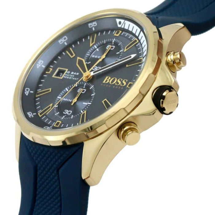 Hugo Boss Champion Sport Chronograph – Gold Case with Blue Dial 1513822 - Authentic