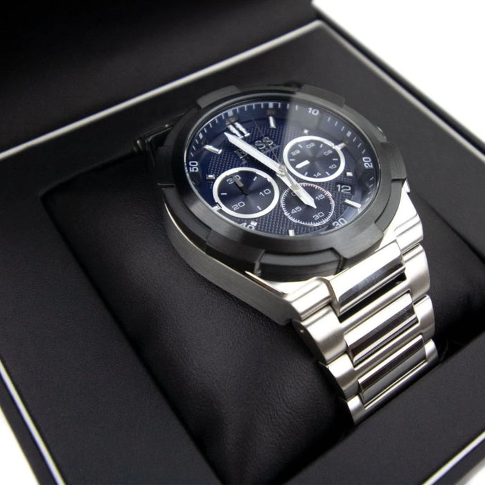 Hugo Boss Grandmaster Blue Steel Chronograph Men’s Watch 1513360 - Authentic