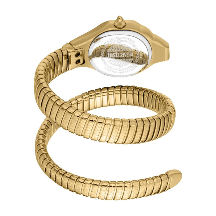 Just Cavalli Serpente Gold Turquoise Crystal Women’s Watch JC1L354M0035 - Authentic
