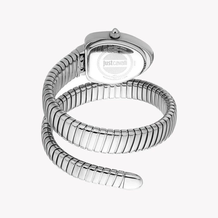 Just Cavalli Serpente Aqua Dial Silver Stainless Steel JC1L249M0015 - Authentic