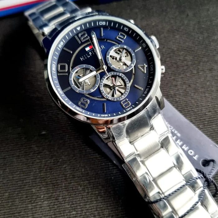 Tommy Hilfiger Men’s Blue Skeleton Dial Watch 1791293 - Authentic