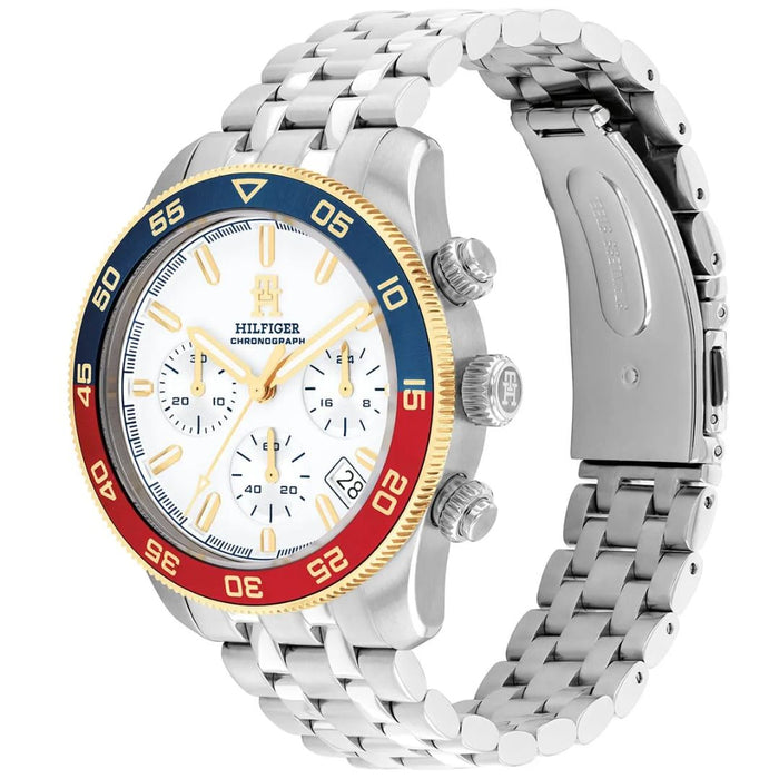 Tommy Hilfiger Chronograph – Silver Stainless Steel with White Dial 1792184 - Authentic