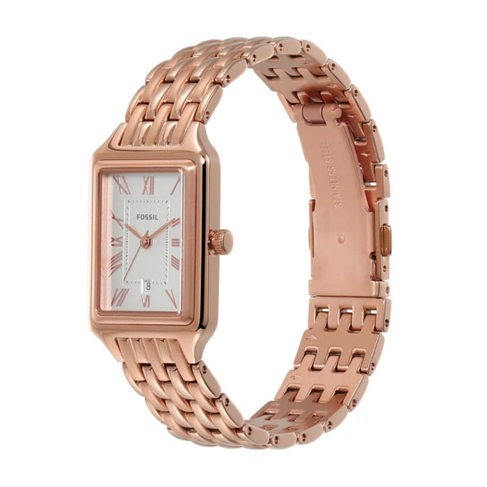 Fossil Women’s Rose Gold Rectangular Stainless Steel Watch - ES5271 - Authentic