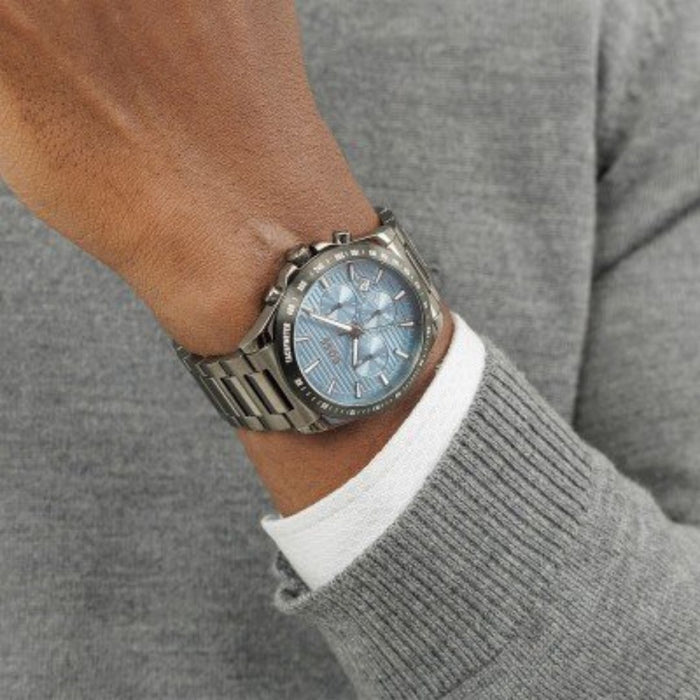 Hugo Boss Gunmetal Blue Chronograph Men’s Watch – Tachymeter Edition 1514242 - Authentic