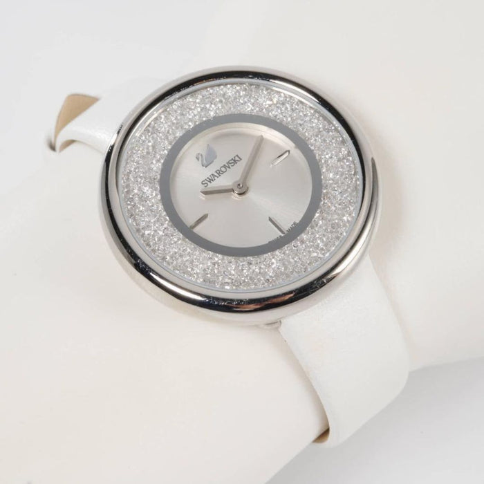 Swarovski Crystalline Aura White Leather Watch 5275046 - Authentic