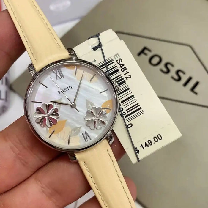 Fossil Jacqueline Three-Hand Date Yellow Leather Watch – ES4812 - Authentic