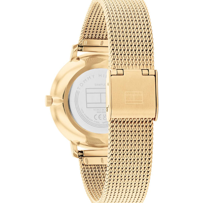 Tommy Hilfiger Gold Mesh Watch – Crystal Hour Markers 1782728 - Authentic