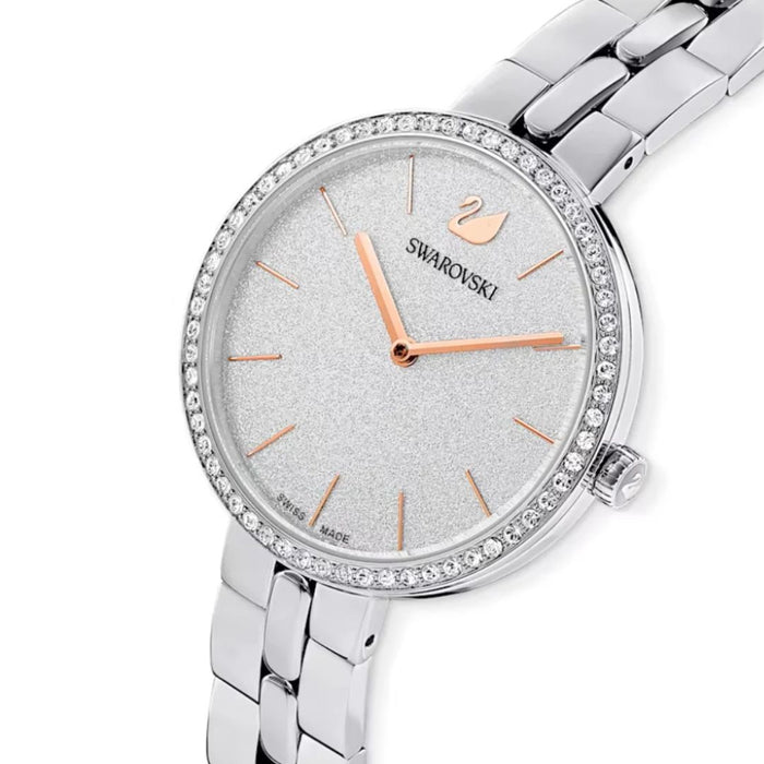 Swarovski Crystalline Aura Watch – Silver Stainless Steel with Sparkling White Dial 5517807 - Authentic