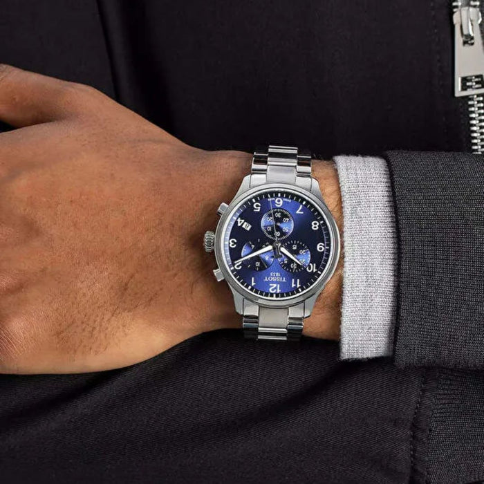 Tissot Chrono XL Classic Blue Dial – Stainless Steel Bracelet t116.617.11.047.01 - Authentic