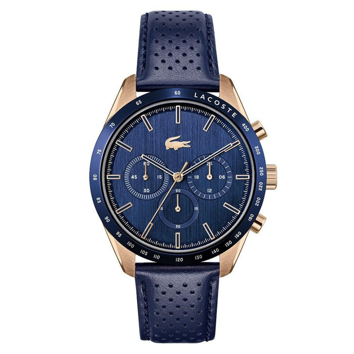 Lacoste Continental Chronograph Blue & Rose Gold Men’s Watch - 2011111 - Authentic