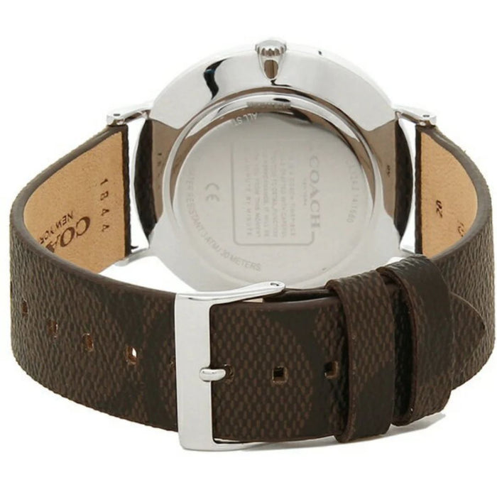 Coach Classic Slim Watch – Black Dial with Brown Leather Strap 14602156 - Authentic