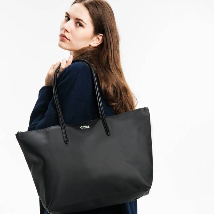 Lacoste Women’s Classic Black Tote Bag - Classic Crocodile Logo