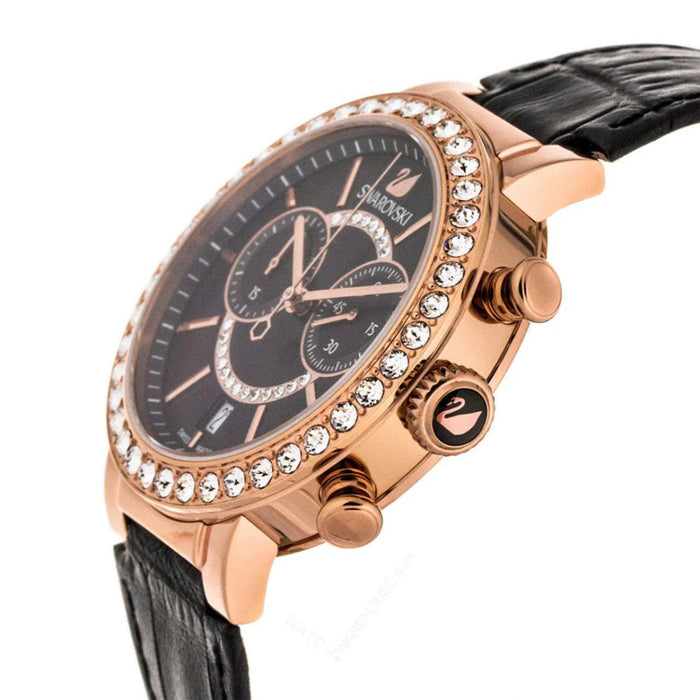 Swarovski Women’s Chronograph Watch – Rose Gold Tone, Black Dial 5055209 - Authentic