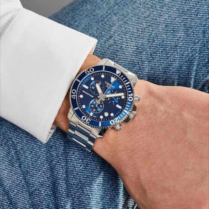 Tissot Seastar Chronograph Blue Dial – 30 Bar t120.417.11.041.00 - Authentic