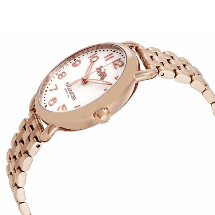Coach New York Rose Gold Round Women’s Watch – White Dial & Stainless Steel Bracelet 14502262 - Authentic