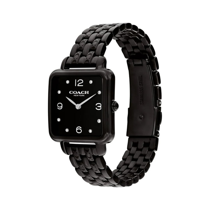 Coach Black Square Women’s Watch with Crystal Hour Markers 14504533 - Authentic