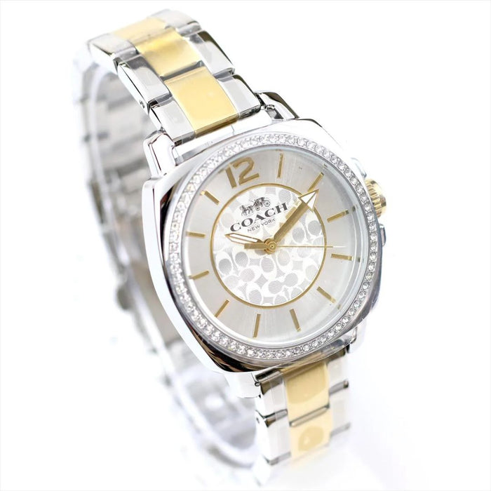 Coach New York Two-Tone Women’s Watch – Crystal Bezel & Signature Dial 14503143 - Authentic