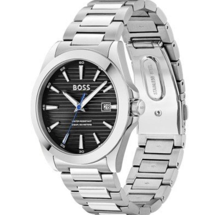 Hugo Boss Men's Black Dial Stainless Steel Watch – 50M Water Resistant 1514170 - Authentic