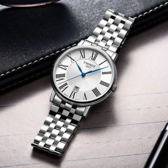 Tissot Carson Premium – Silver Dial | Roman Numerals | Stainless Steel t122.410.11.033.00 - Authentic