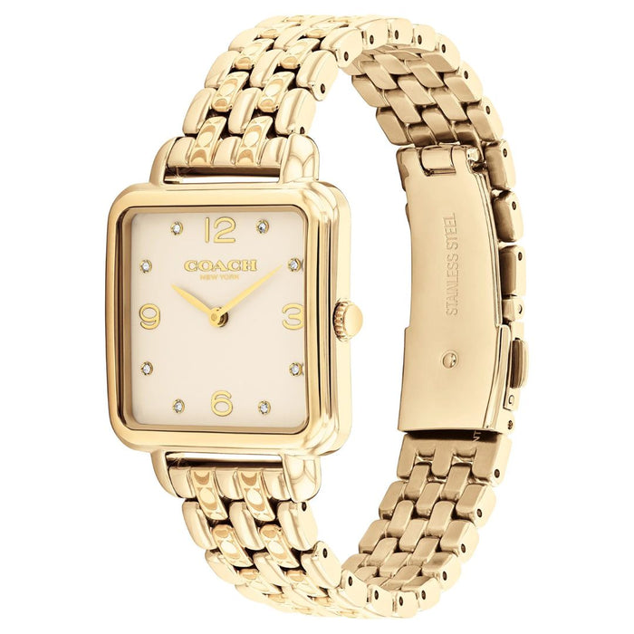 Coach New York Gold Square Women’s Watch – Champagne Dial & Crystal Markers 14504495 - Authentic