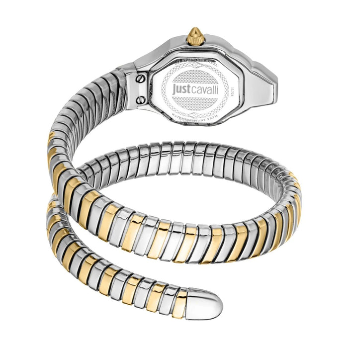 Just Cavalli Serpente Two-Tone Gold & Silver Mother of Pearl JC1L326M0055 - Authentic