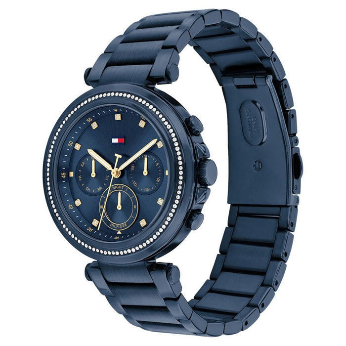 Tommy Hilfiger Women’s Blue Chronograph Watch with Crystal Bezel 1782704 - Authentic