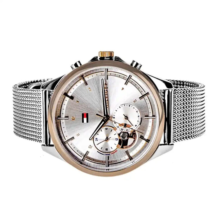 Tommy Hilfiger Silver & Gold Two-Tone Mesh Watch for Women 1782416 - Authentic