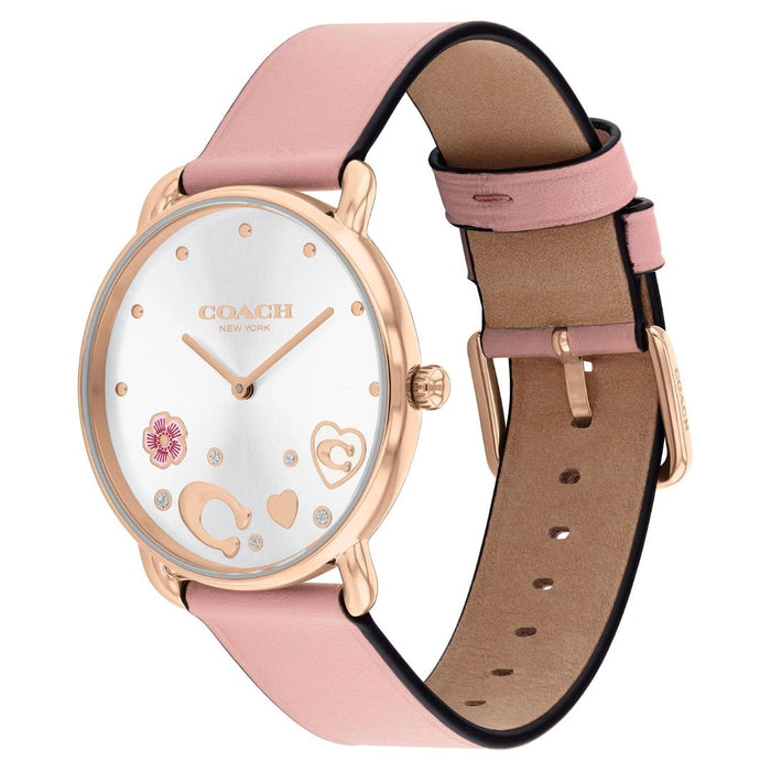 Coach Women’s Rose Gold Floral Dial Watch – Pink Leather Strap 14504295 - Authentic