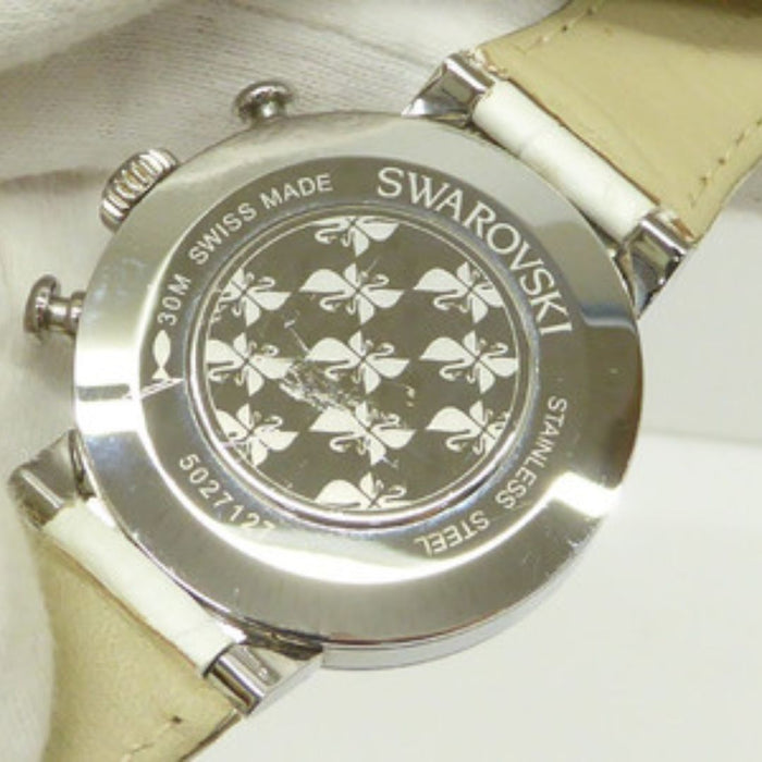 Swarovski Crystal Chronograph Watch – Pink Leather Strap | Swiss Made 5096008 - Authentic