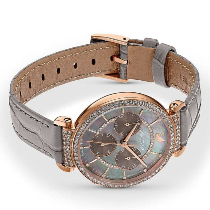 Swarovski Octea Lux Chronograph Grey Mother-of-Pearl Watch 5580348 - Authentic